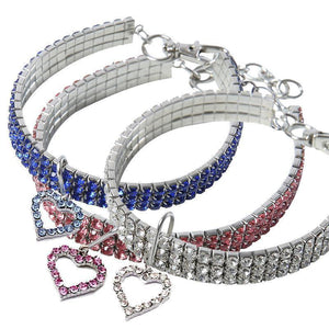 Gold dog Chain - Crystal Heart Pets Collar