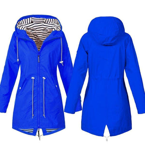 Long waterproof hooded jacket