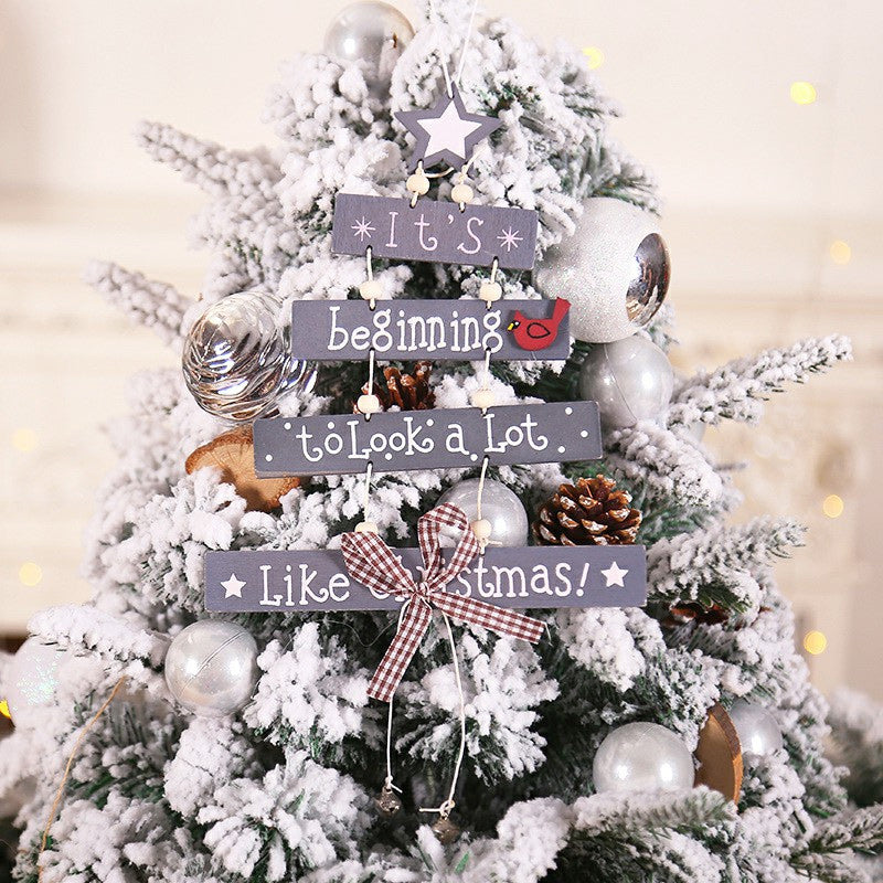 Christmas Tree-shaped Pendant Letters Ornament