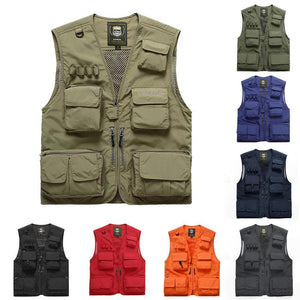 Outdoor Lightweight Mesh Fabric Vest with 16 Pockets