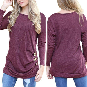 Women's Casual Long Sleeve Round Neck Shirt