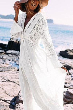 Best Casual Lace Beach Vacation Maxi Dress