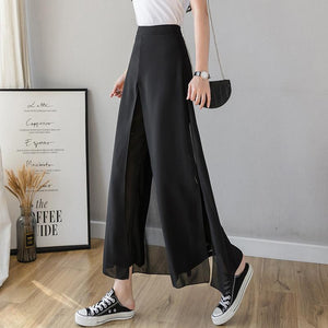 Ice Silk Chiffon Wide Leg Pants