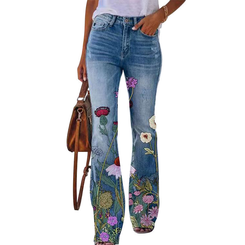 4-Button Flare Jeans