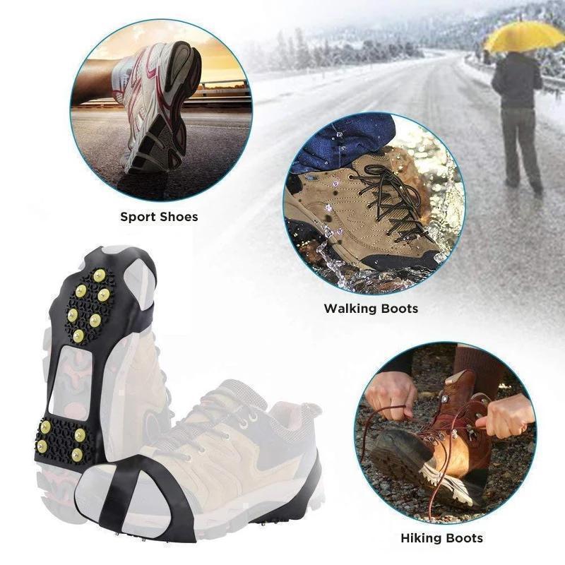 10 teeth crampons, non-slip shoe cover, 1 pair