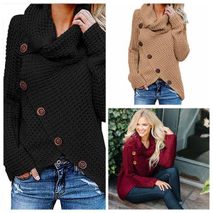 Irregular Ladies High Collar Sweater