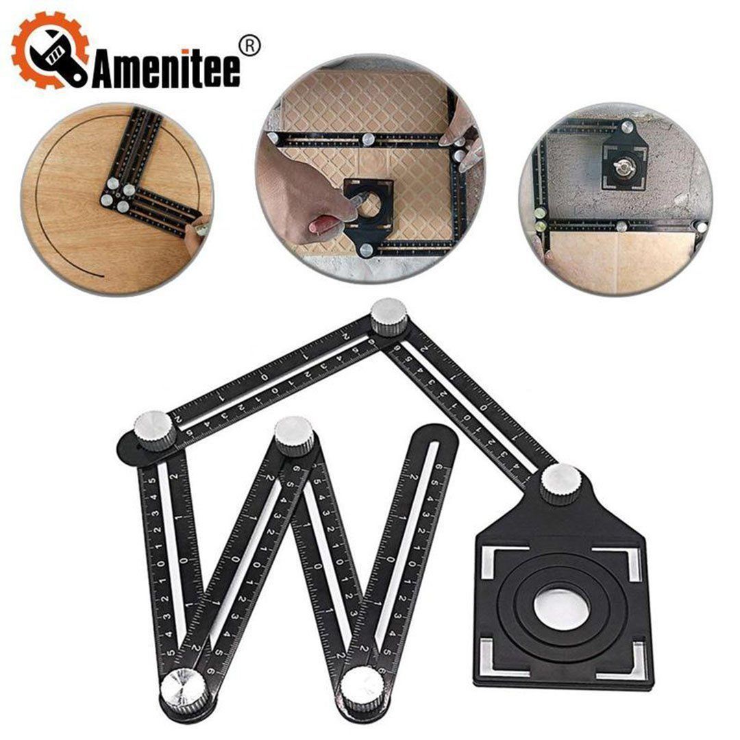 Amenitee Six-Sided Aluminum Alloy Angle Measuring Tool