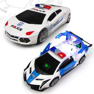 360 Degree Rotary Wheels Musical LED Lighting Electronic Police Car