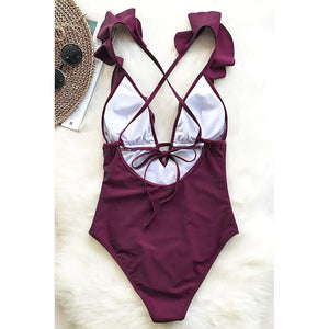 Heart Falbala One-Piece Swimsuit