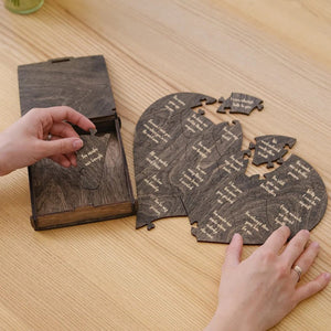 Reasons I Love You Heart Shaped Puzzle Gifts for Your Loved Ones