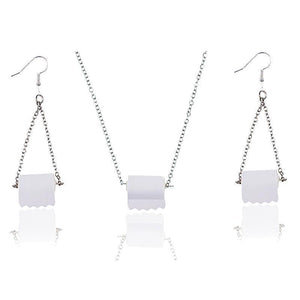 Sterling Silver Toilet Paper Earrings