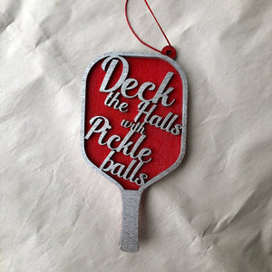 Wooden Christmas Pickle Ball Decoration Pendant