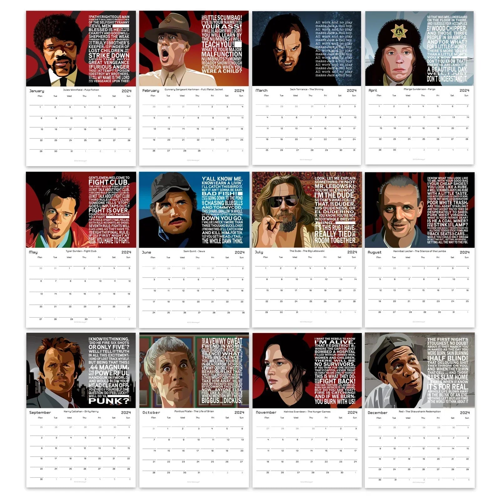 Movie Quotes 2024 Calendar