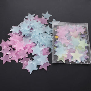 3D Glowing Stars and Moon Stickers