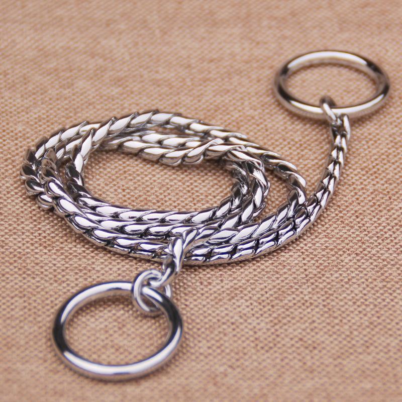 Dog Training Collars Snake P Choke Metal Slip Chain