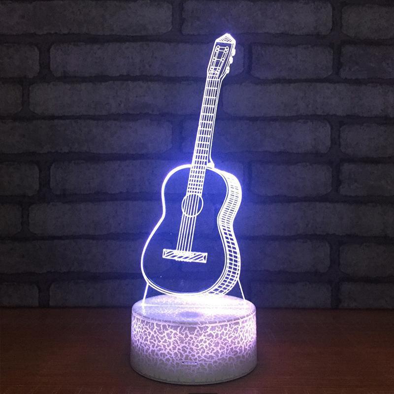 3D  guitar lamp 7 Color Changing Night Light