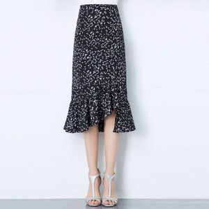 Women's Floral Irregular Fishtail Skirt