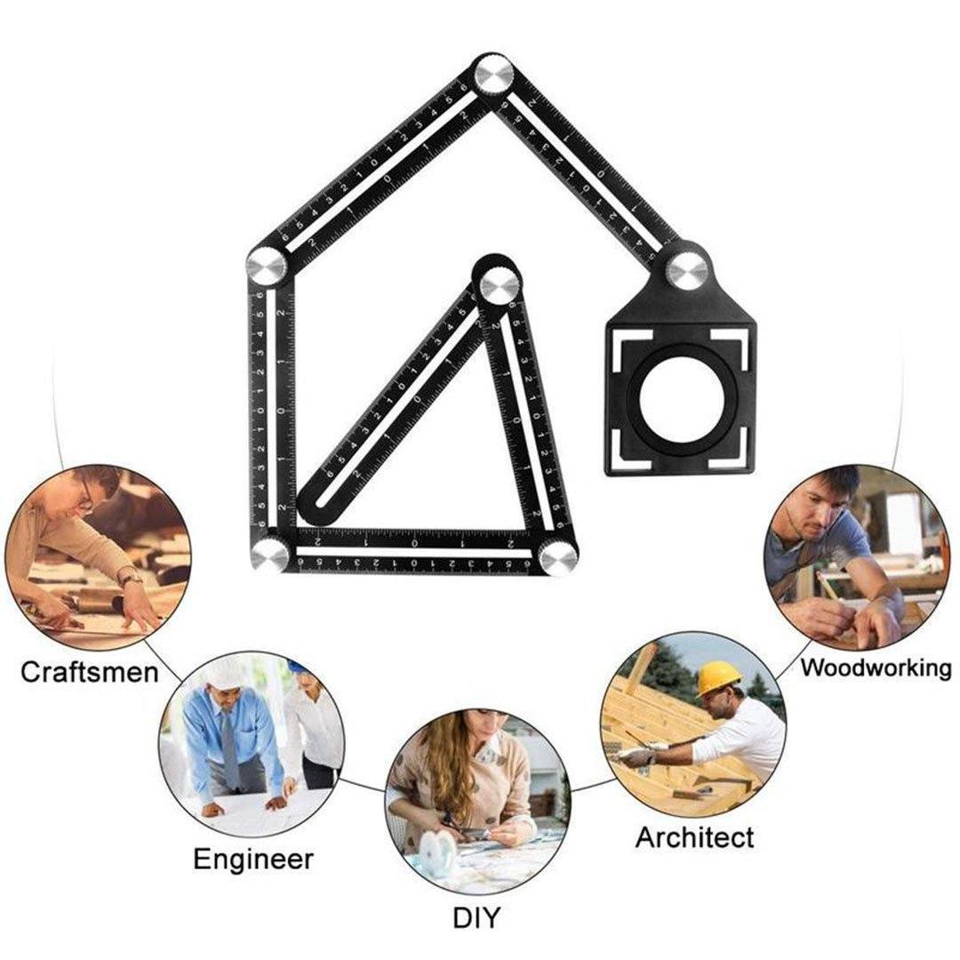 Amenitee Six-Sided Aluminum Alloy Angle Measuring Tool