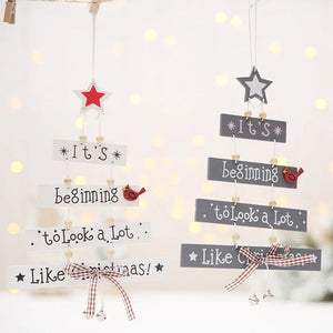 Christmas Tree-shaped Pendant Letters Ornament