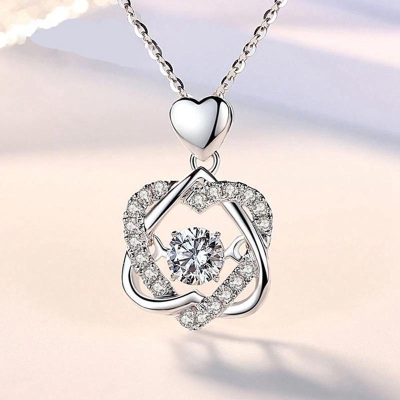 Heart necklace Set with rose