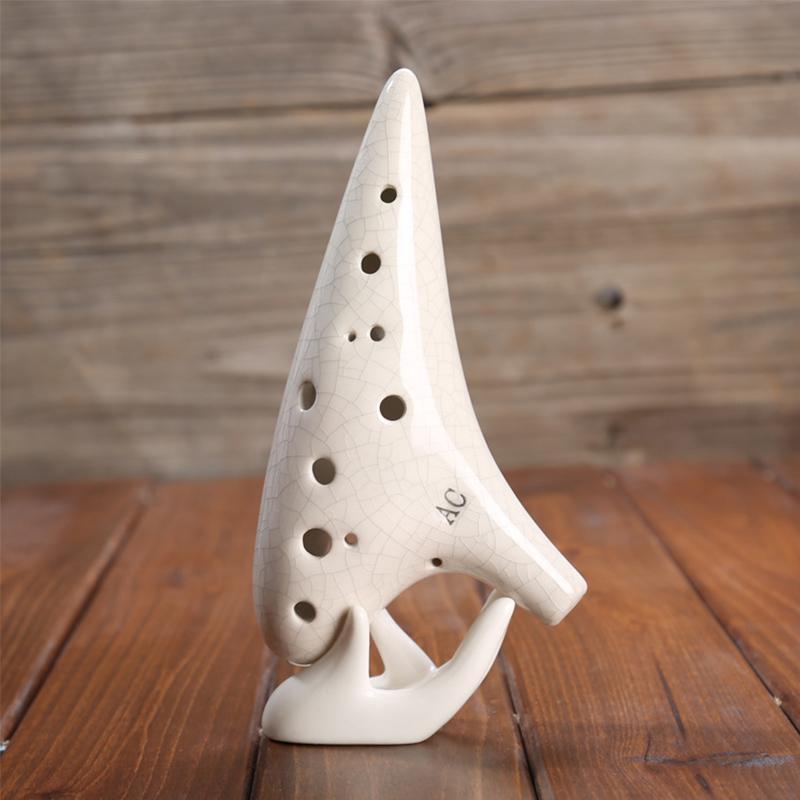 [HOT SALE]-12 Holes Ocarina Alto C Smoldering Ceramic Submarine SharpChain +Display BaseS