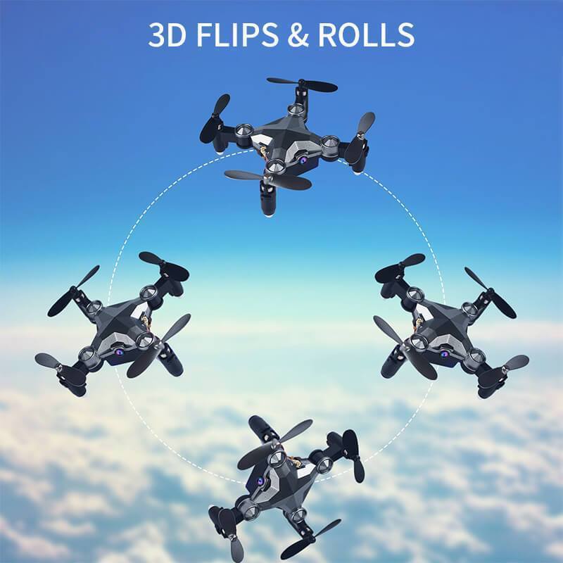 Mini Drone Aircraft Foldable Aerial WiFi Watch Remote Control