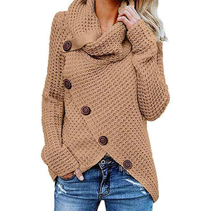 Irregular Ladies High Collar Sweater