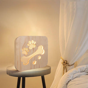 House Decor LED Wooden Lamp