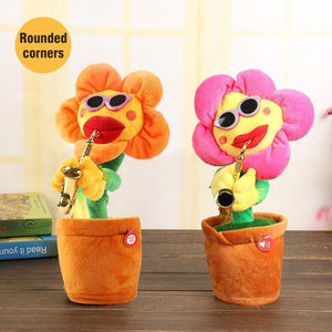 Sunflower singer with saxophone, funny toy