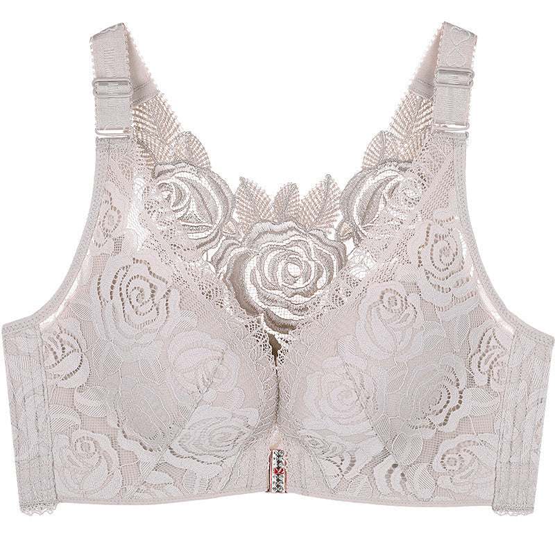 Rose Embroidery Wireless Bra