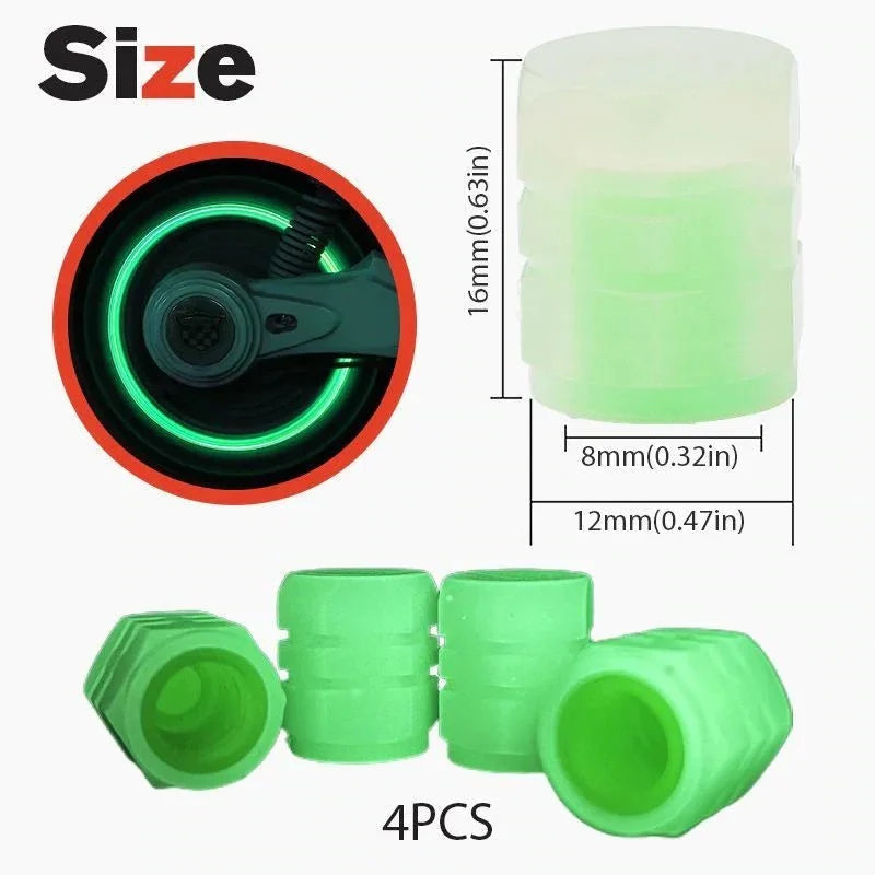 Universal Fluorescent Tire Valve Caps