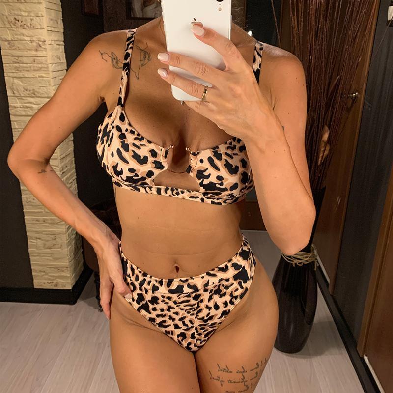 2020 New top sexy solid swimwear push up bikini