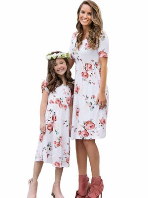 Floral Mommy And Me Matching Dresses