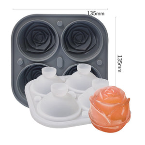 4-Compartment Large Rose Ice Cube Mold