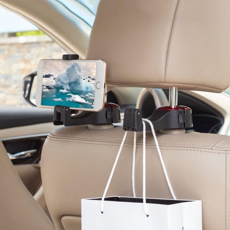 Car Headrest Hook with Phone Holder