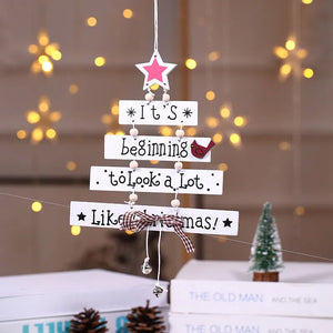 Christmas Tree-shaped Pendant Letters Ornament