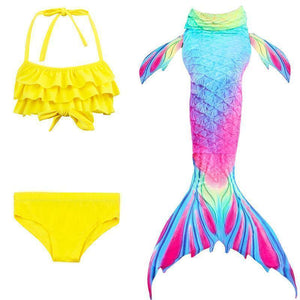 Girls Mermaid Tail Kids Swimsuit Bikini Set